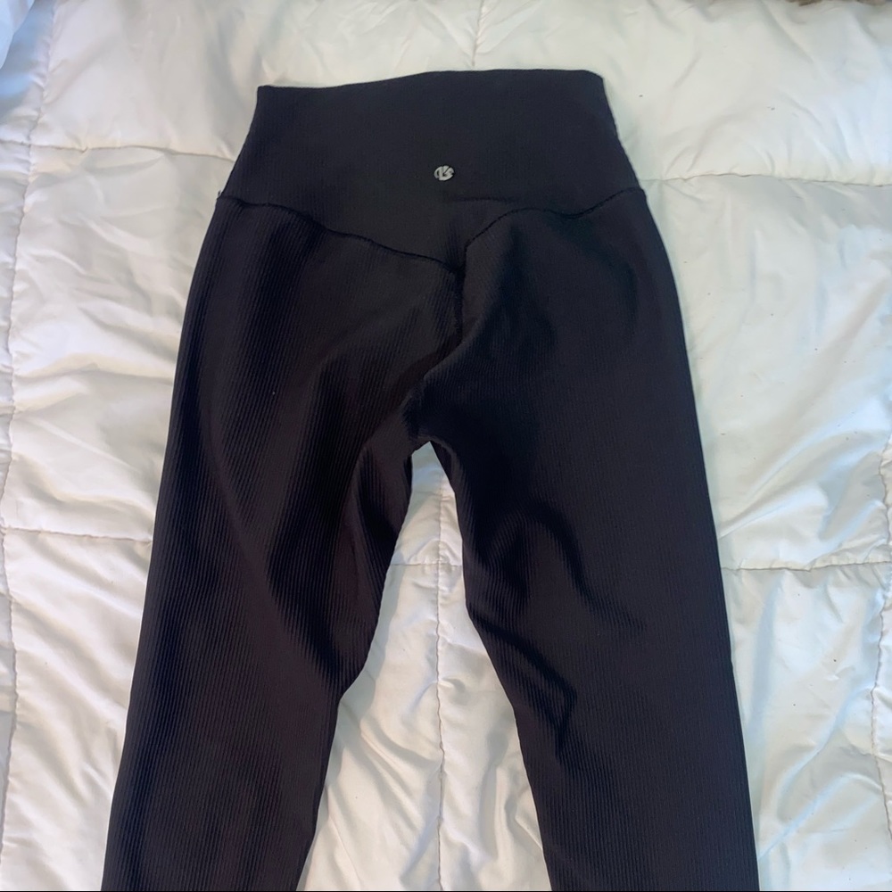 Buffbunny material girl ribbed leggings- onyx